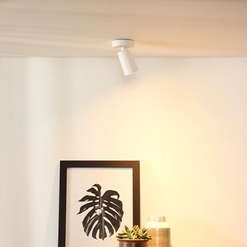 Lucide XYRUS - Plafondspot - Ø 9 cm - LED Dim to warm - GU10 - 1x5W 2200K/3000K - Wit - sfeer 1